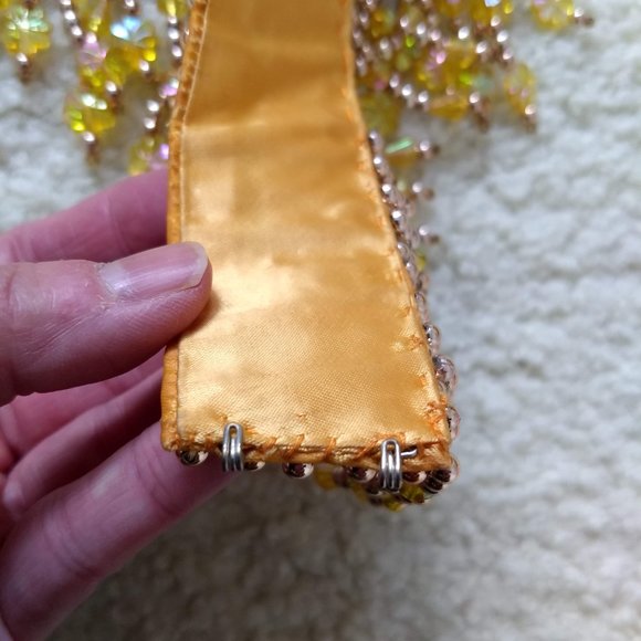 RARE vintage 60s waterfall bead choker collar bib purse set - Picture 7 of 15